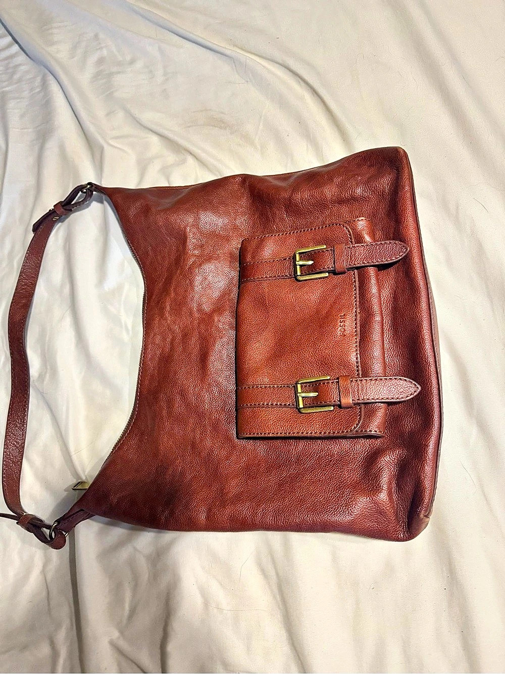 Fossil Leather Hobo Bag in Brown